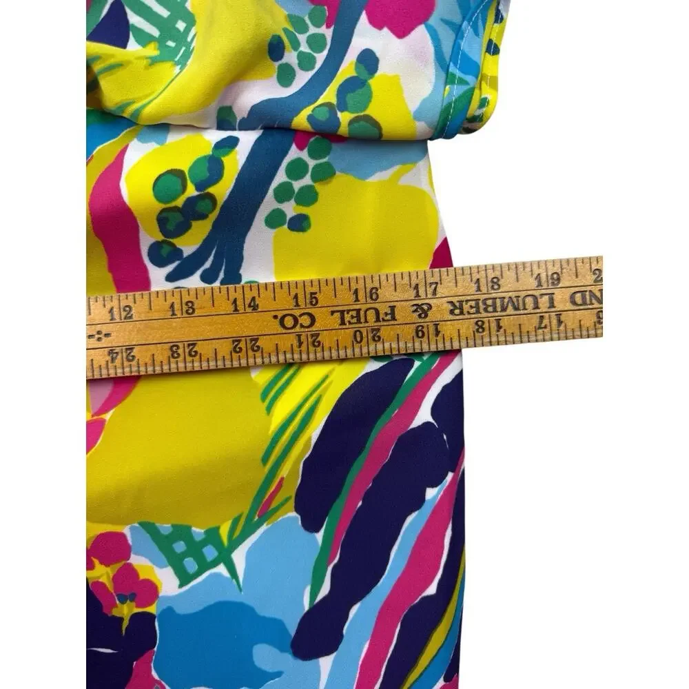 J.Crew Dress Ruffle Front Bright Multi Floral Spaghetti Strap Midi Size 4